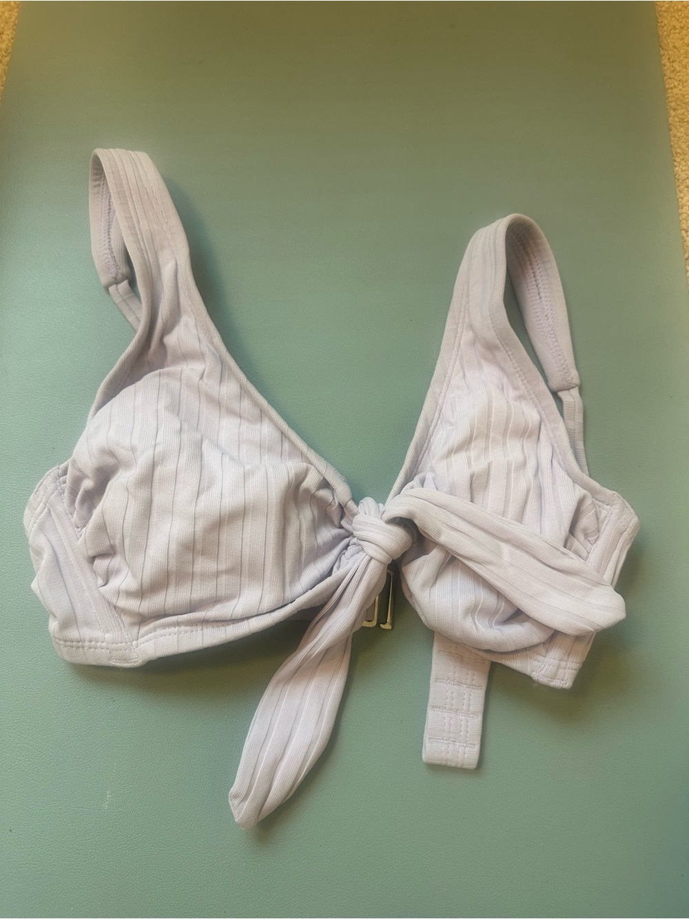 Light Lilac Tie-Front Swim Bra - Women